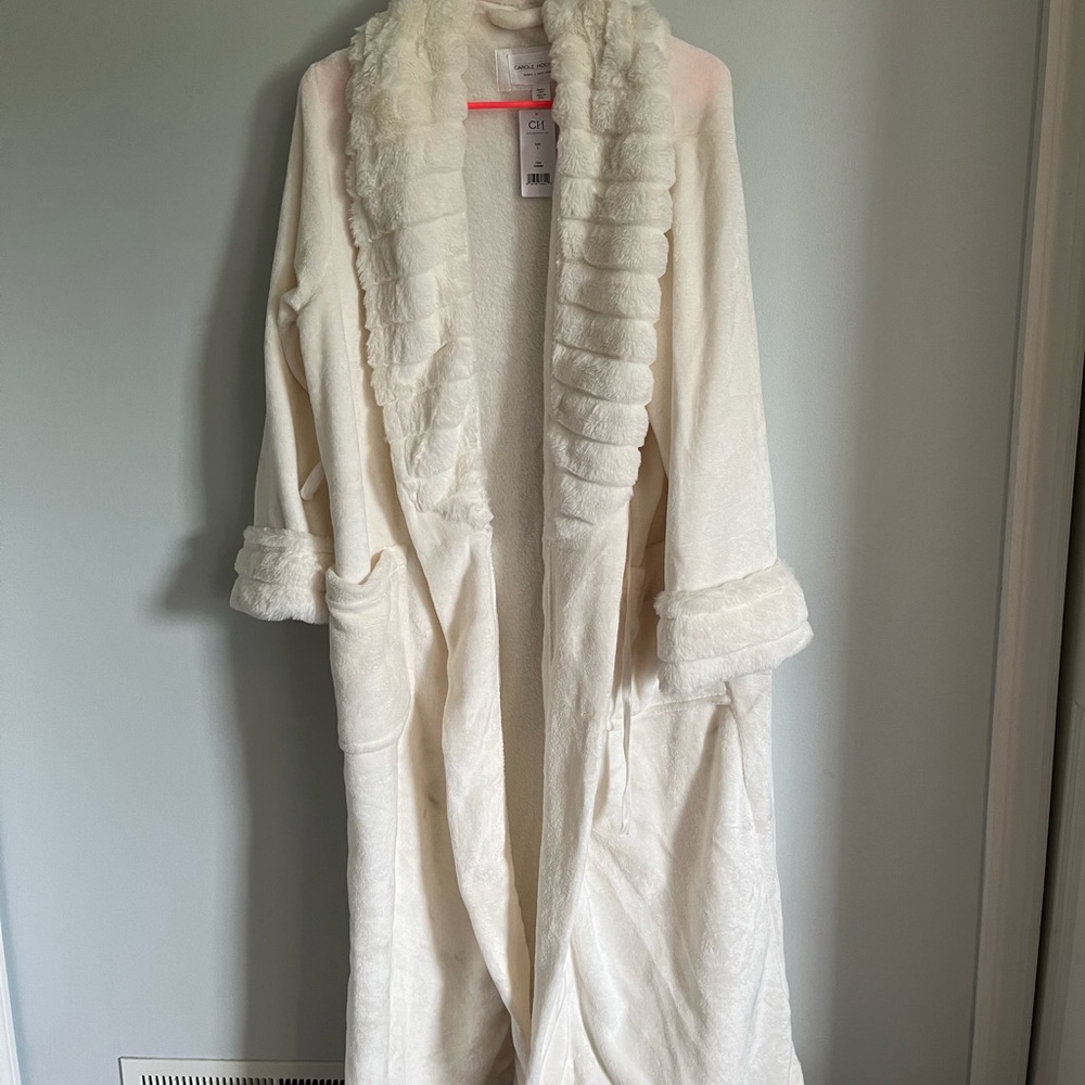 Carole Hochman Plush White Bath Robe Size Large